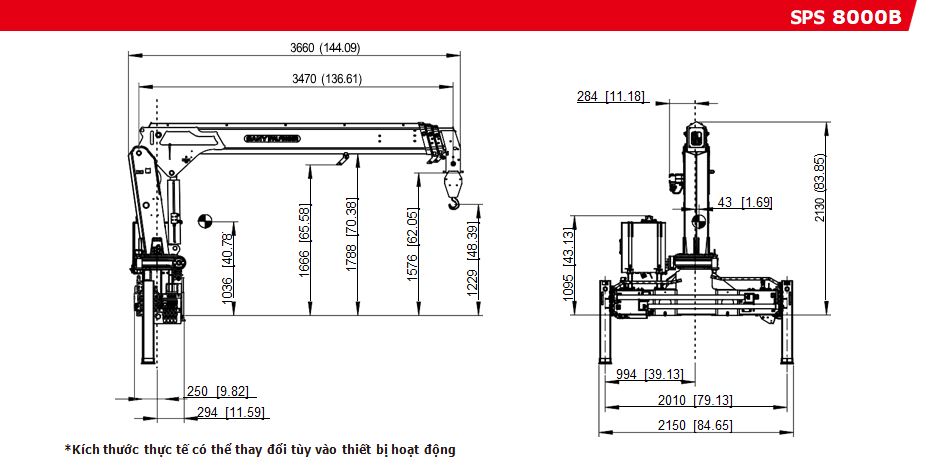 Kích thước cẩu sps-8000